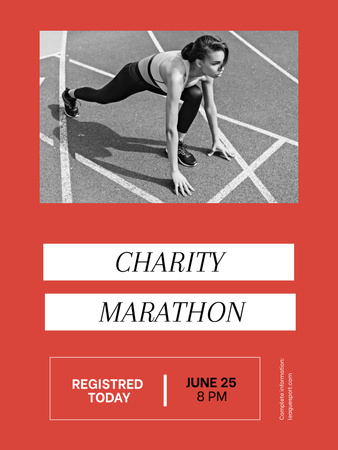 Charity Marathon Announcement Poster US Design Template