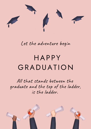 Graduation Party Announcement Poster Design Template