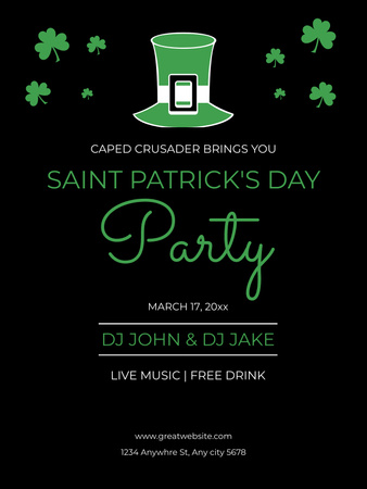 St. Patrick's Day Party Announcement Poster US Design Template