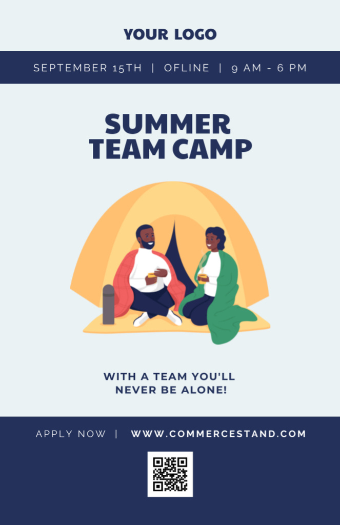 Modèle de visuel Welcome Tourists to Summer Team Camp - Invitation 5.5x8.5in
