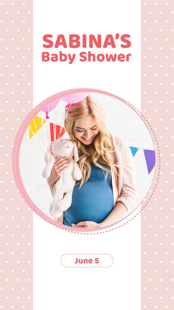 Baby Shower Invitation with Future Mom Instagram Video Story Šablona návrhu