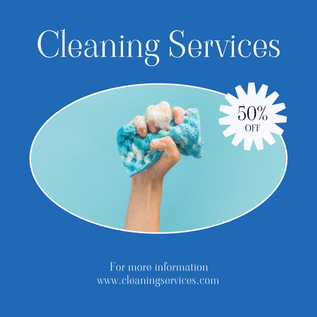 Cleaning Services Ad with Offer of Big Discount Instagram AD Design Template