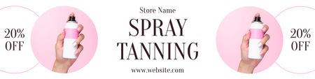 Designvorlage Rabatt auf Safe Tanning Spray on White für Twitter
