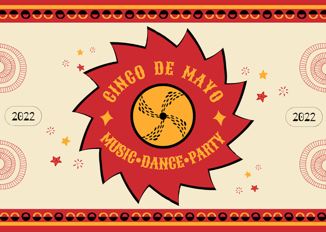 Cinco De Mayo Music Dance party Cardデザインテンプレート