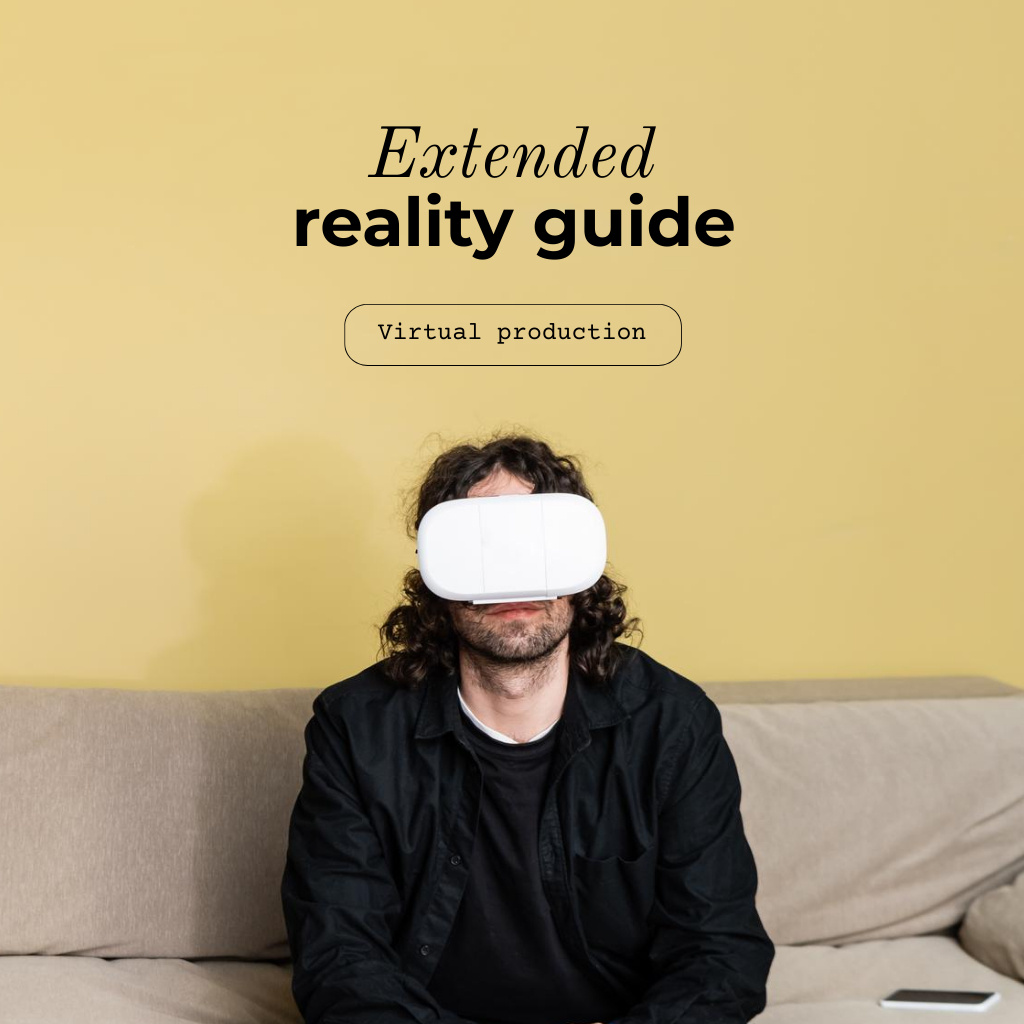 High-tech Virtual Reality Guide Offer Photo Book Design Template