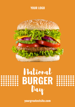National Burger Day Poster Design Template