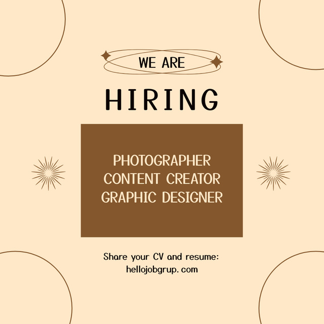 Hiring Announcement For Various Creative Job Positions Instagram Design Template