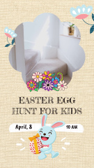 Festive Basket And Eggs Hut Announcement For Kids