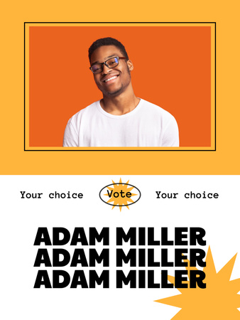 Election Candidate with Smiling Man Poster US Design Template