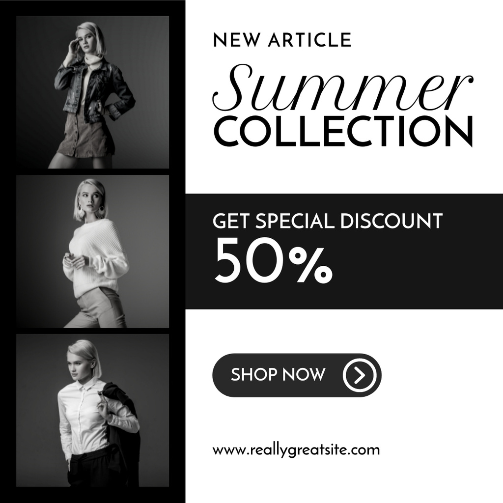 Summer Fashion Collection At Discounted Rates Instagram Πρότυπο σχεδίασης