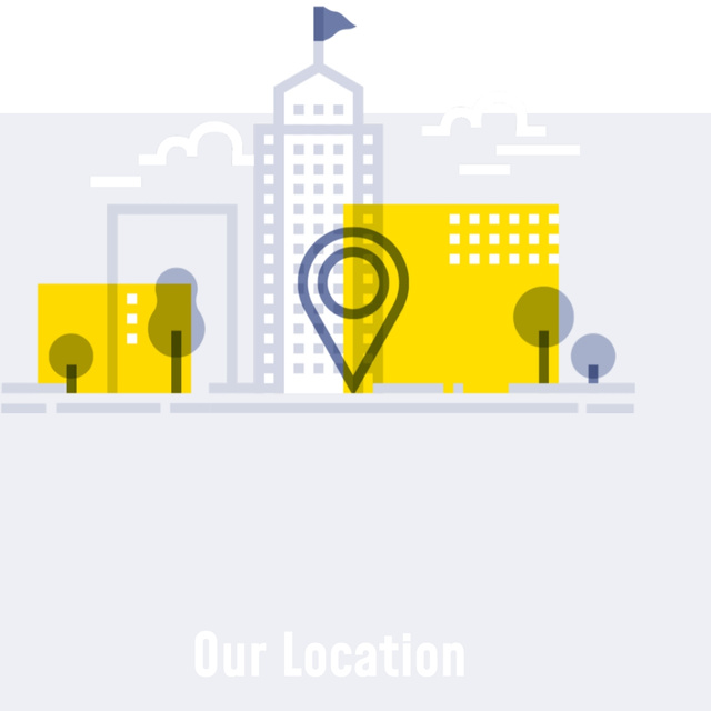 City navigation icon with Map Mark Animated Post – шаблон для дизайна