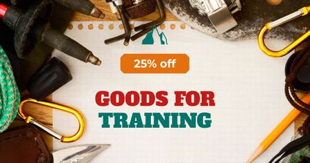 Goods for Training Offer with Climbing Equipment Facebook AD Design Template
