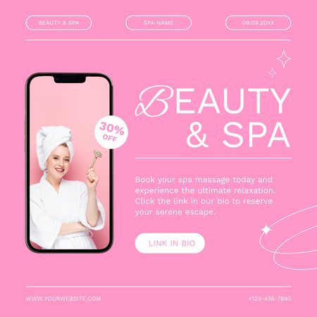 Reserve tratamento de spa on-line Instagram AD Modelo de Design
