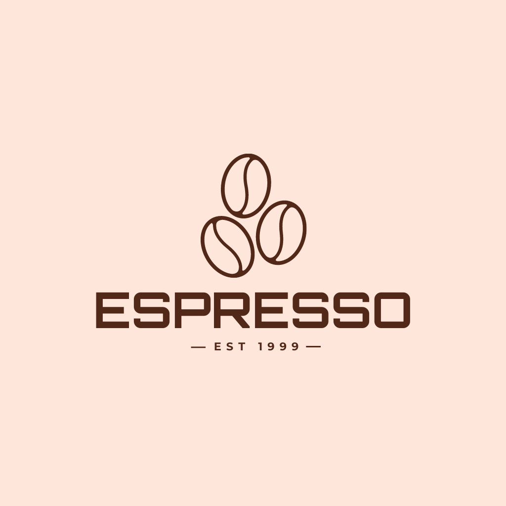 Espresso Brewed of Beans Logo Modelo de Design