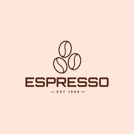 espresso valmistettu pavuista Logo Design Template