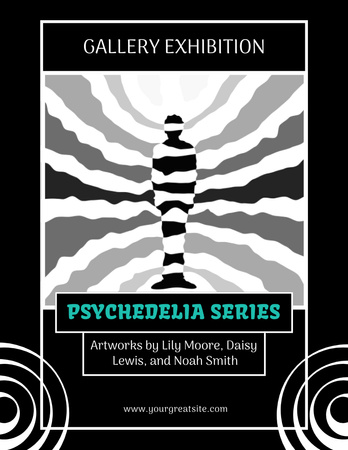 Spooky Psychedelic Horror Exhibition Poster 8.5x11in Design Template