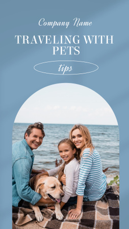 Happy Family Traveling with Retriever Dog Instagram Video Story Modelo de Design