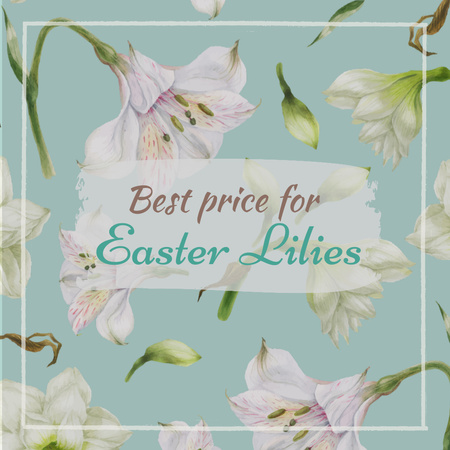 Szablon projektu Easter Lilies Sale Announcement Instagram