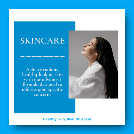 Skin Care Products Blue Instagram Design Template