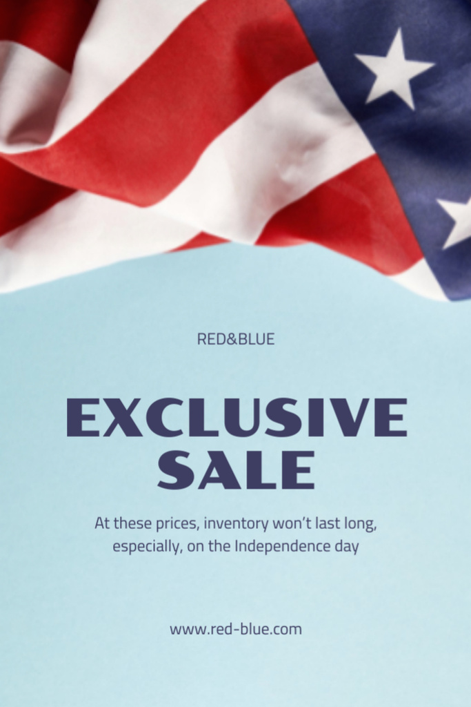 USA Freedom Day Sale Postcard 4x6in Vertical Design Template