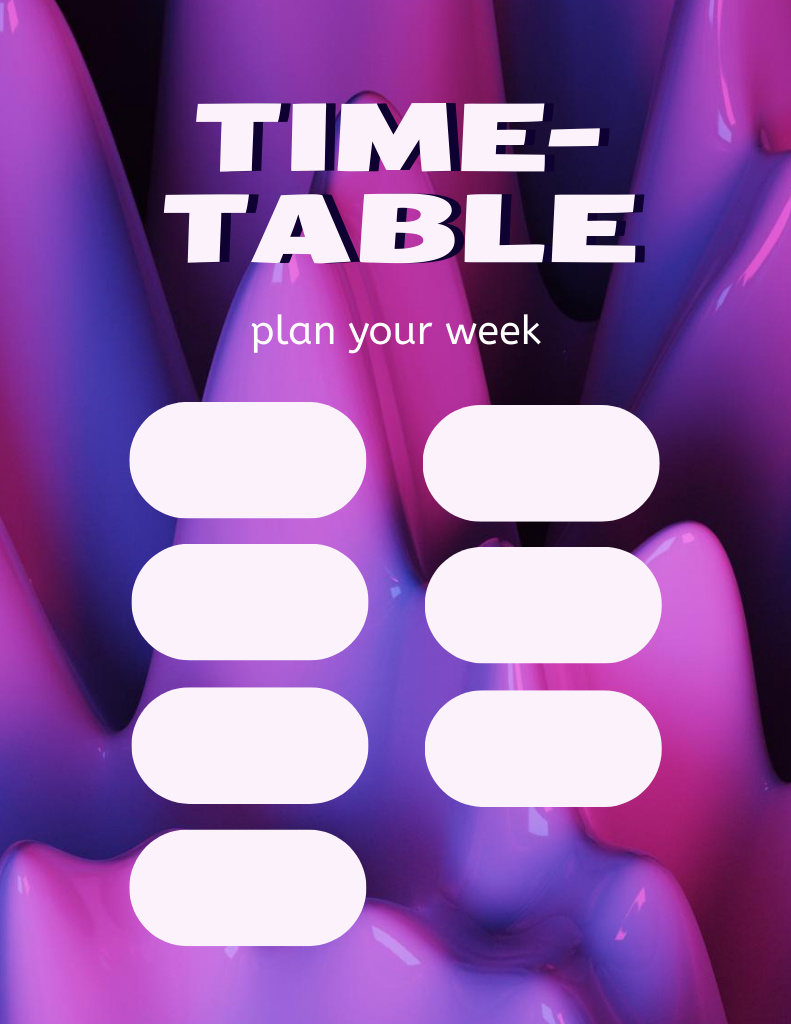 Weekly Timetable with Bright Texture Notepad 8.5x11in – шаблон для дизайну