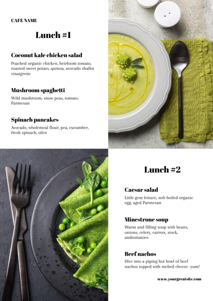 Designvorlage Stylish Catering of Lunch Dishes für Menu