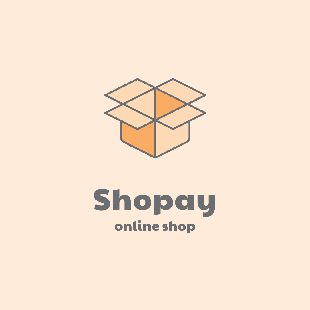 Online Shop Ad with Box Logo Πρότυπο σχεδίασης