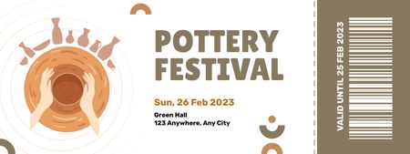 Plantilla de diseño de Pottery Festival Announcement Ticket 