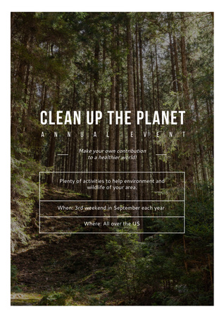 Ecological Event Foggy Forest View Poster Design Template