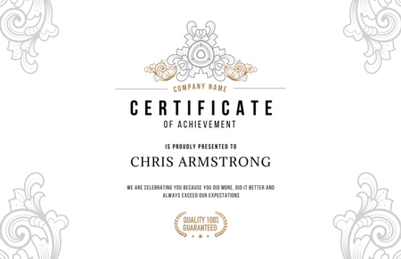 Designvorlage Achievement Award from Company für Certificate 5.5x8.5in