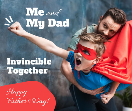 Dad playing with Son on Father’s Day Facebook Design Template