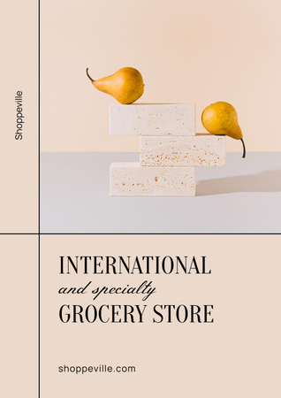 Platilla de diseño Grocery Shop Ad with Yellow Pears Poster