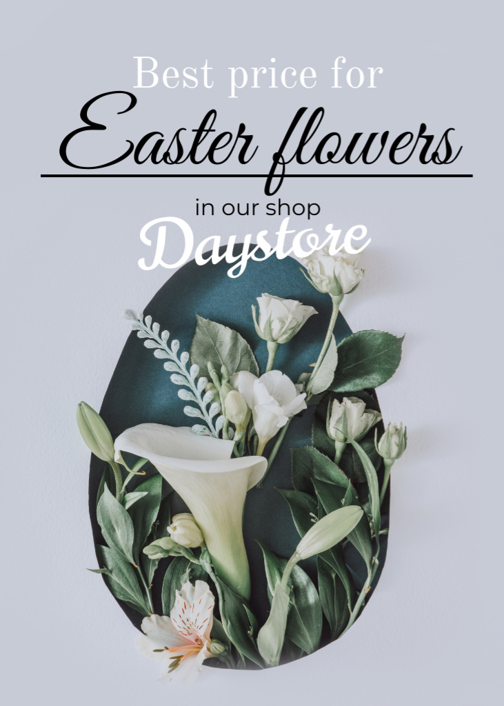 Ontwerpsjabloon van Flayer van Easter Lilies Sale Offer