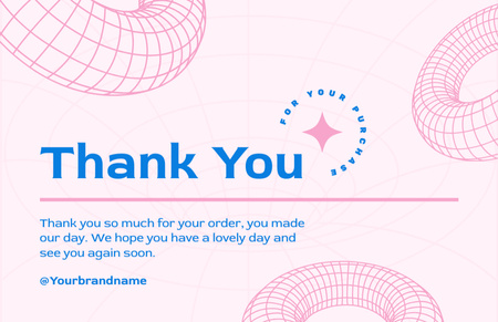 Ontwerpsjabloon van Business Card 85x55mm van Thank You for Purchase Pink