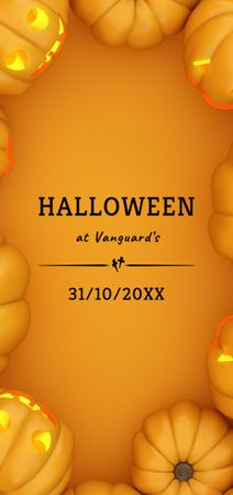 Halloween Celebration with Pumpkin Lanterns Flyer DIN Large Design Template