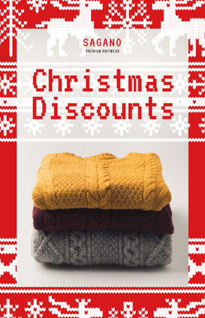 Ontwerpsjabloon van Flyer 5.5x8.5in van Lovely Knitwear On Christmas At Discounted Rates
