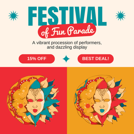 Plantilla de diseño de Las mejores ofertas en pases para el Festival Of Fun Parade Instagram 