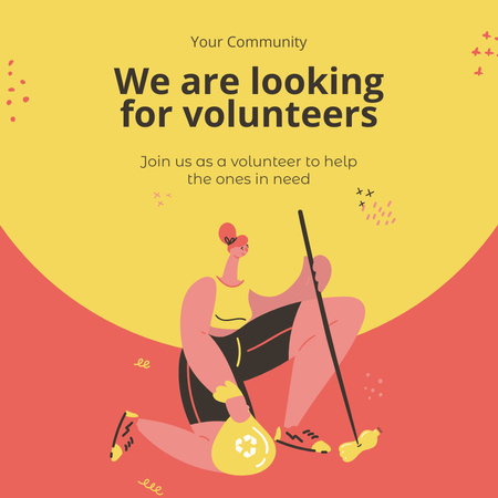Volunteering Cleaning Event Announcement Instagram Design Template
