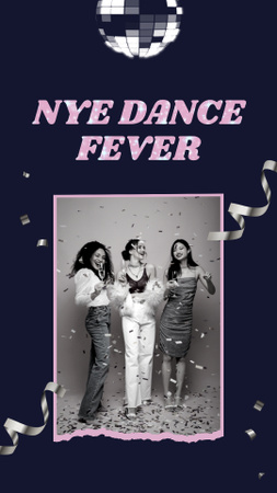 Nostalgic Disco Party Announcement For New Year Instagram Video Story Design Template