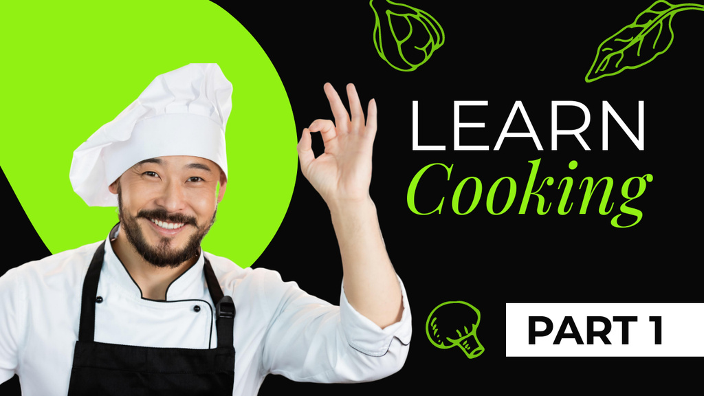 Learn Cooking WIth Man Youtube Thumbnail Tasarım Şablonu