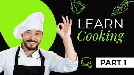 Learn Cooking WIth Man Youtube Thumbnail Design Template