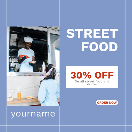 Street Food Discount Offer with Cook Instagram Design Template