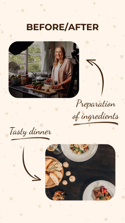 Preparation of Ingredients for Tasty Dinner Instagram Story Design Template
