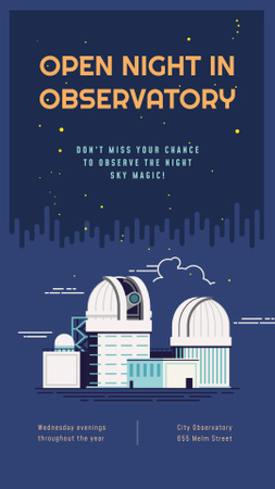 Observatory building under night sky Instagram Story Design Template