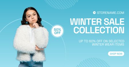 Winter Sale Announcement for Clothing Facebook AD Modelo de Design
