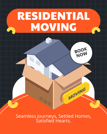 Services of Residential Moving with House Instagram Post Vertical Design Template