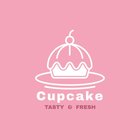 Designvorlage Bakery Ad with Yummy Cupcake für Logo