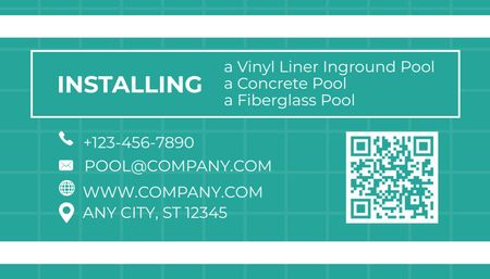 Pool Service Company Service Offer Business Card US Design Template