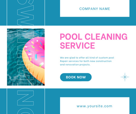 Designvorlage Pool Cleaning Service Offers für Facebook