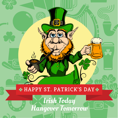 St. Patrick's day Greeting Instagram Design Template